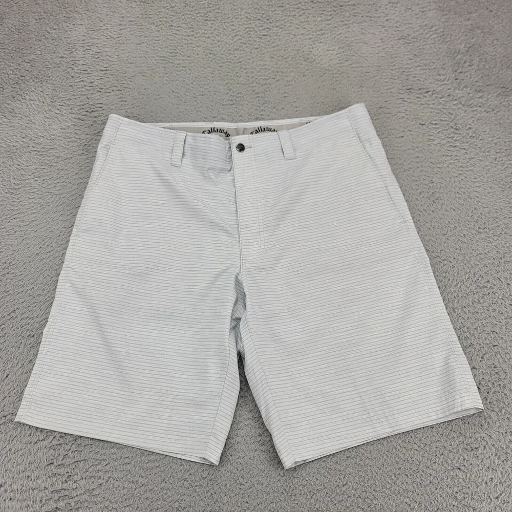 Callaway Shorts Mens 36 Gray Striped Lightweight Golf Outdoors Pockets Stretch